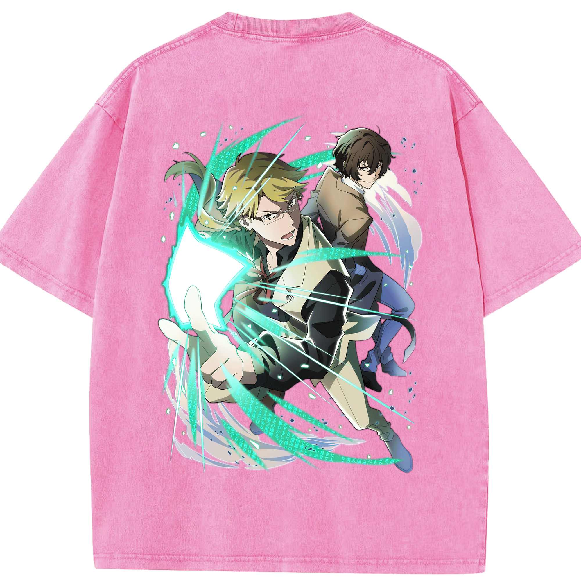 （画像用） 文豪ストレイドッグス Bungo Stray Dogs 綿100% ヴィンテージ風 半袖Tシャツ（背面プリント）